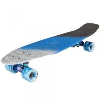 Скейтборд пластиковый TRICOLOR 27" синий/серый