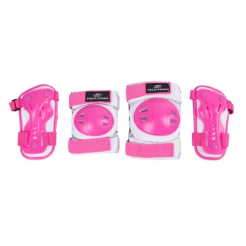 Набор защиты Tech Team Safety line 500, цвет розово-белый (размер M)